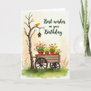 Verjaardagskaart met watercolor ontwerp kaart