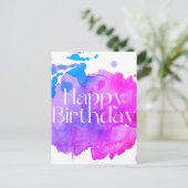 Verjaardagskaart met waterverf briefkaart (Staand voorkant)