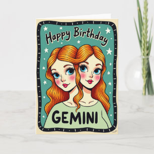 Verjaardagskaart met Whimsical Gezichten Kaart