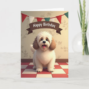Verjaardagskaart met Whimsical Hond Glimlach Kaart