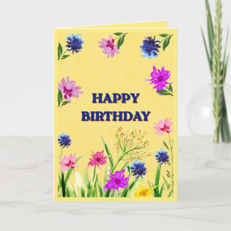 Verjaardagskaart met wilde bloemen kaart