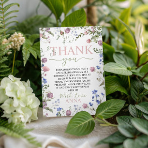 Verjaardagskaart met wilde bloemen voor dank je we kaart