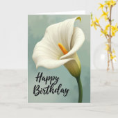 Verjaardagskaart met witte bloeischede kaart (Gele Bloem)