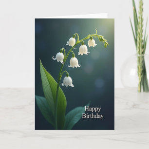 Verjaardagskaart met witte klokbloemen kaart