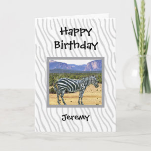 Verjaardagskaart met zebra foto voor een kind kaart