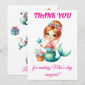 Verjaardagskaart met zeemeermin bedankt 🧜♀️💖 (Voorkant / Achterkant)