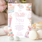 Verjaardagskaart met zoete pastel macarons bedankk kaart