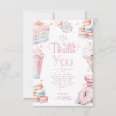 Verjaardagskaart met zoete pastel macarons bedankk kaart (Voorkant)