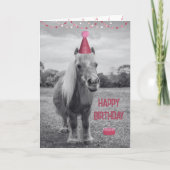 Verjaardagskaart met zoete pony kaart (Voorkant)