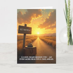 Verjaardagskaart met Zonsondergang Weg en Citaat O Bedankkaart