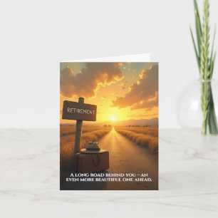 Verjaardagskaart met zonsondergangsweg en citaaton bedankkaart
