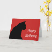 Verjaardagskaart met zwarte kat kaart (Gele Bloem)