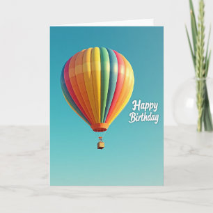 Verjaardagskaart met zwevende luchtballon kaart