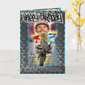 Verjaardagskaart Motorcross Kaart (Gele Bloem)