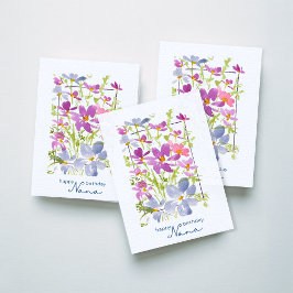 Verjaardagskaart Nana Lilac Watercolor Bloem   Kaart