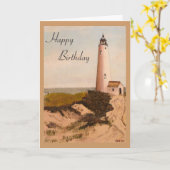 Verjaardagskaart Nantucket Lighthouse Kaart (Gele Bloem)
