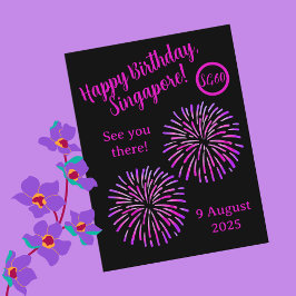 Verjaardagskaart Nationale Dag Singapore Briefkaart