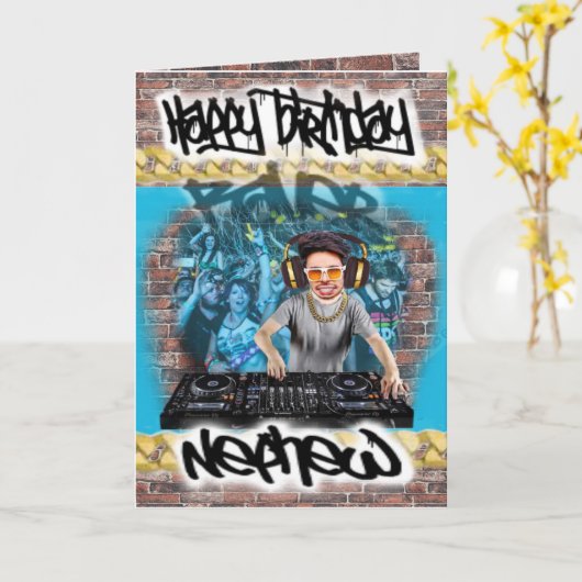 Verjaardagskaart neef kaart (Gele Bloem)