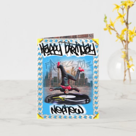 Verjaardagskaart neef kaart (Gele Bloem)