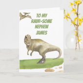 Verjaardagskaart neef met dinosaurus kaart (Gele Bloem)