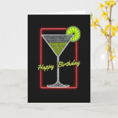 Verjaardagskaart Neon Cocktail Kaart (Gele Bloem)
