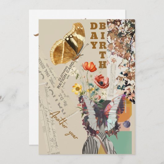 verjaardagskaart of uitnodiging (Voorkant / Achterkant)