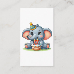 Verjaardagskaart olifant 11 jaar informatiekaartje