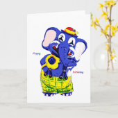 Verjaardagskaart olifant, Kinderverjaardag Kaart (Gele Bloem)