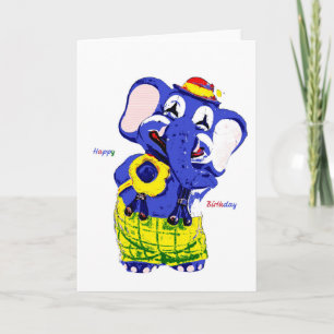 Verjaardagskaart olifant, Kinderverjaardag Kaart