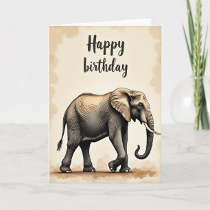 Verjaardagskaart Olifant met Slagtanden Kaart