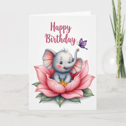 Verjaardagskaart Olifant Zoet Kaart (Voorkant)