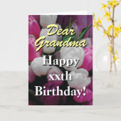 Verjaardagskaart oma | roze tulpenbloemenboeket kaart (Gele Bloem)