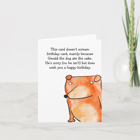 Verjaardagskaart ontbrekende taart kaart (Voorkant)