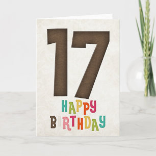 Verjaardagskaart ontwerp voor 17e verjaardag kaart