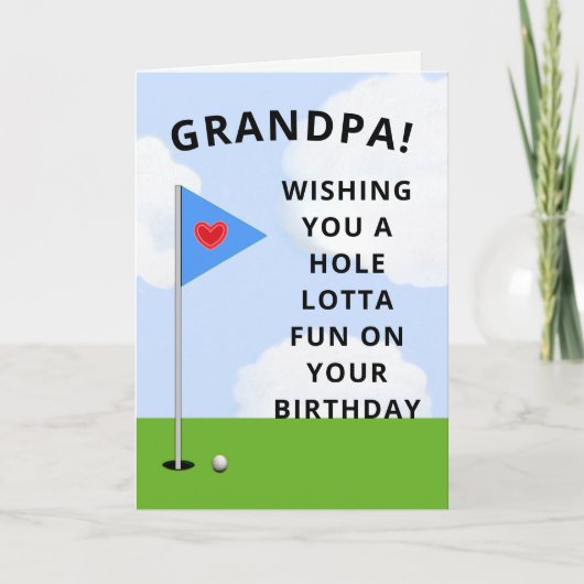Verjaardagskaart Opa Golf Kaart (Voorkant)