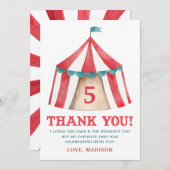 Verjaardagskaart Oude Circus Tent Bedankt (Voorkant / Achterkant)