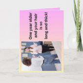 Verjaardagskaart over kinhaar kaart (Voorkant)