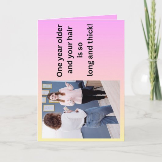 Verjaardagskaart over kinhaar kaart (Voorkant)