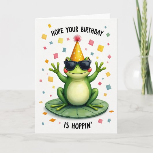 Verjaardagskaart Party Frog Kaart (Voorkant)