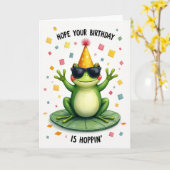 Verjaardagskaart Party Frog Kaart (Gele Bloem)
