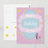 Verjaardagskaart per post briefkaart (Voorkant / Achterkant)