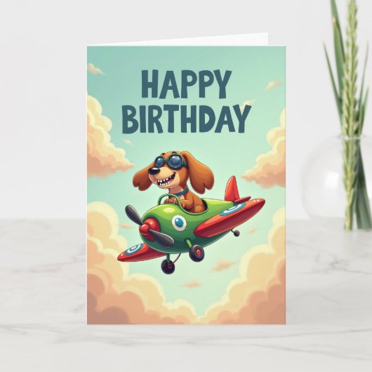 Verjaardagskaart Pilot Pup Kaart (Voorkant)