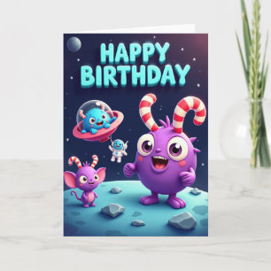 Verjaardagskaart Planeet Feest Kaart