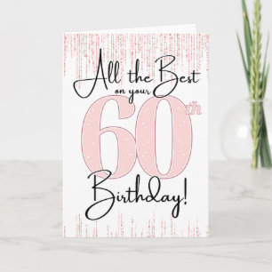 Verjaardagskaart Pretty in Pink voor 60 jaar Kaart