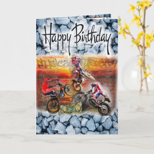 Verjaardagskaart proeffietsen kaart (Gele Bloem)