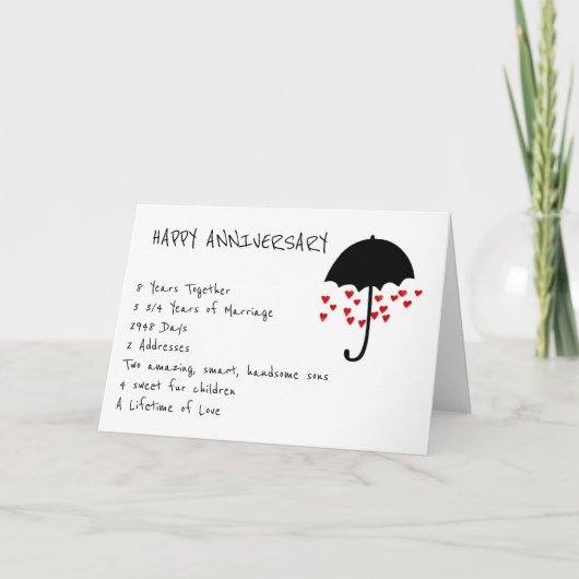 Verjaardagskaart "Raining Love" Kaart (Voorkant)