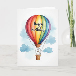 Verjaardagskaart Regenboog Ballon Kaart