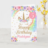 Verjaardagskaart Regenboog Eenhoorn Kaart (Gele Bloem)