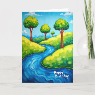 Verjaardagskaart River Hills met vrolijke noot Kaart
