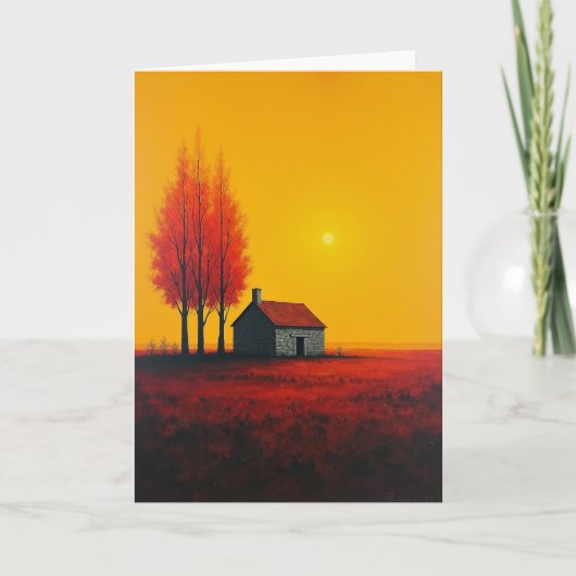 Verjaardagskaart Rode Dak Huis Kaart (Voorkant)